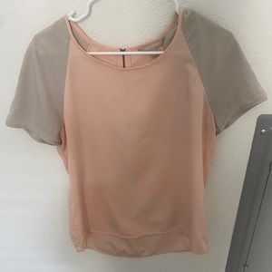 Pink and grey banana republic short sleeve blouse top